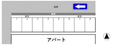 KW38　若林町　駐車場の駐車配置図