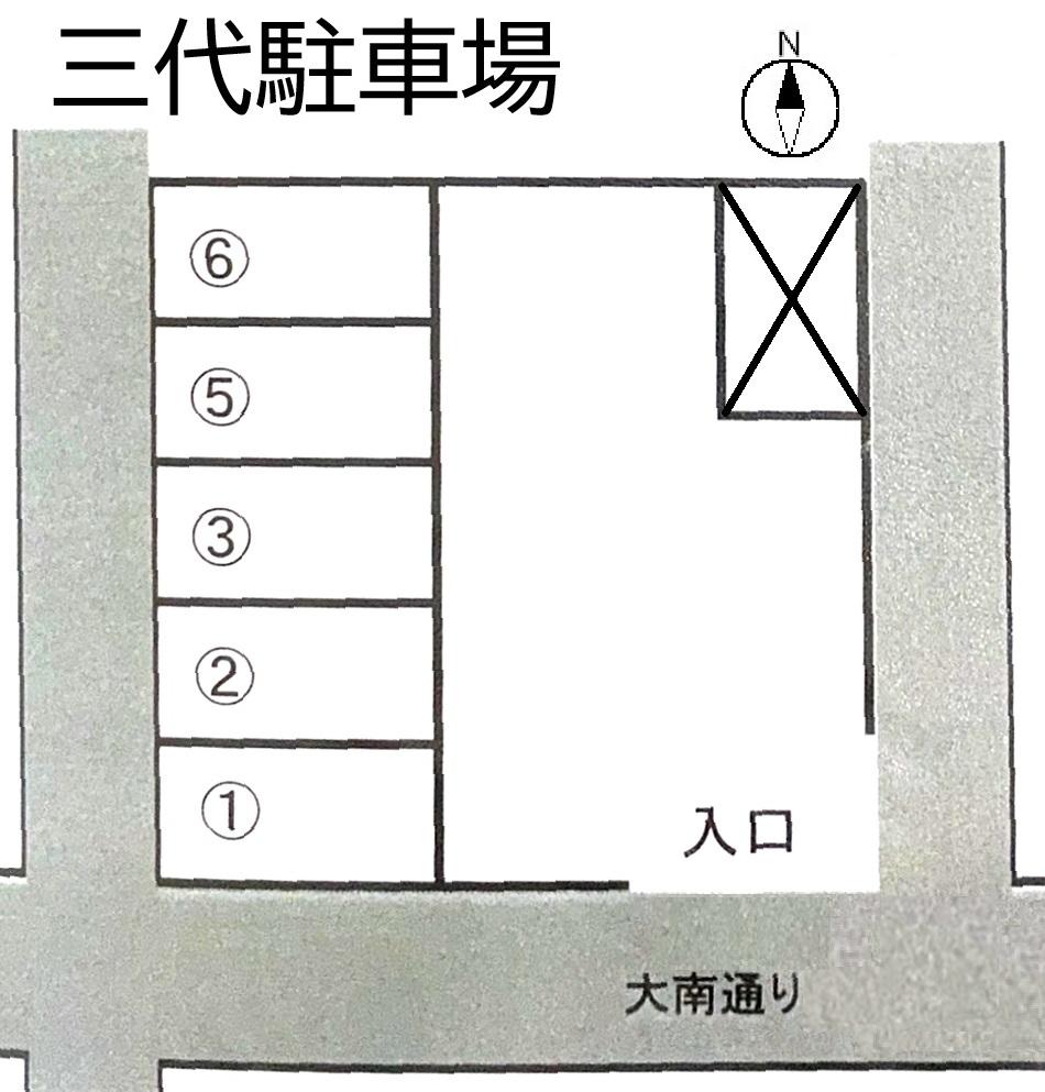 三代駐車場の駐車配置図