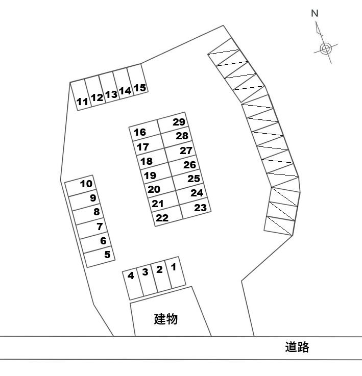 大和興産可部7丁目駐車場の駐車配置図