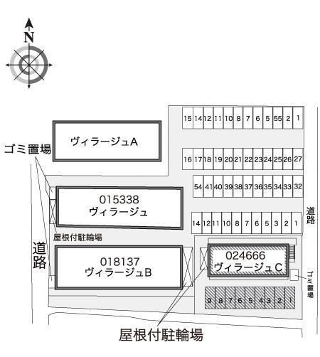 ヴィラージュＣ(24666) 敷地外駐車場の駐車配置図