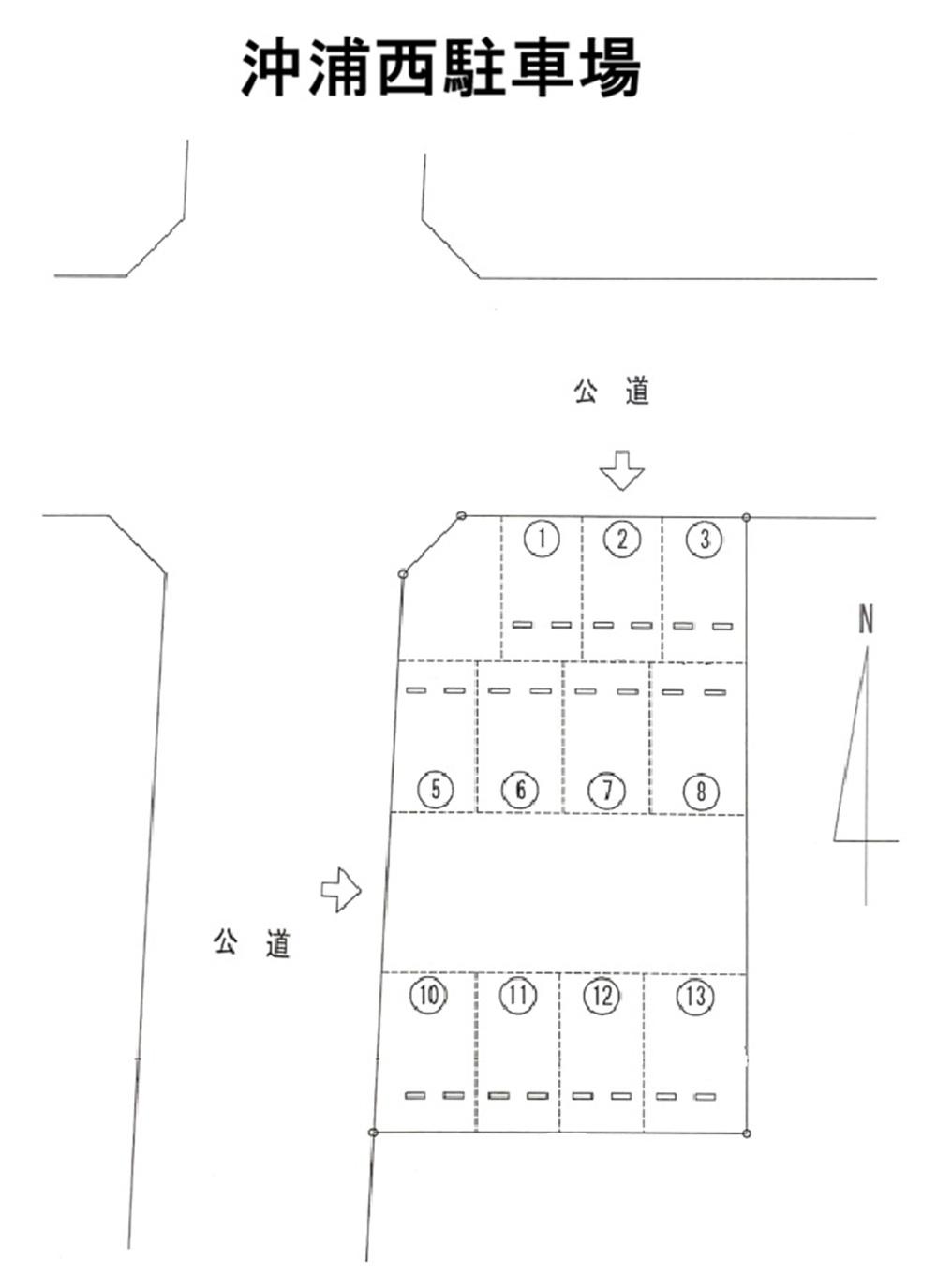 沖浦西駐車場の駐車配置図