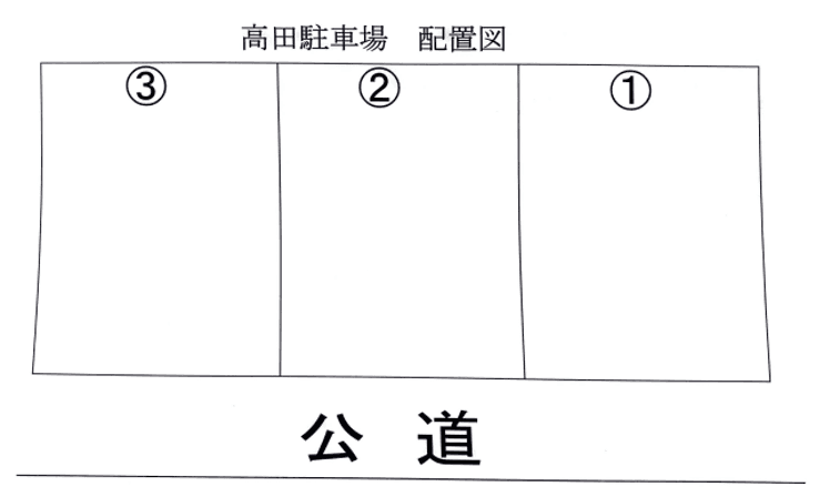 高田駐車場の駐車配置図