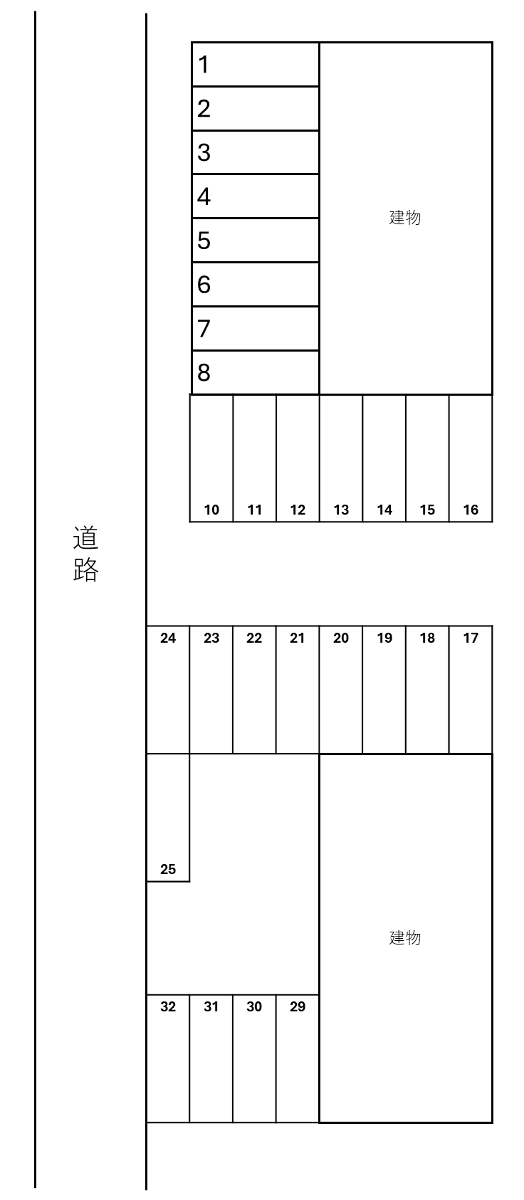 豊田遠州浜駐車場の駐車配置図
