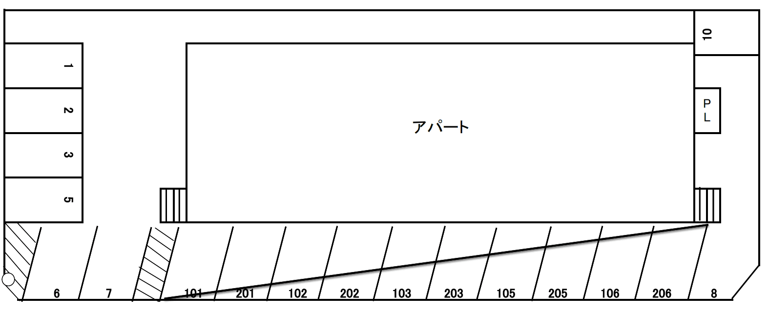 ハウス87月極駐車場の駐車配置図