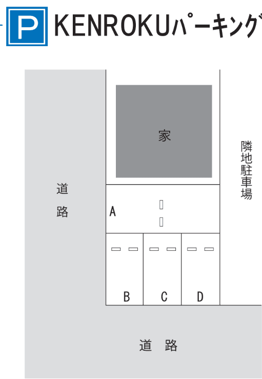 KENROKUパーキングの駐車配置図