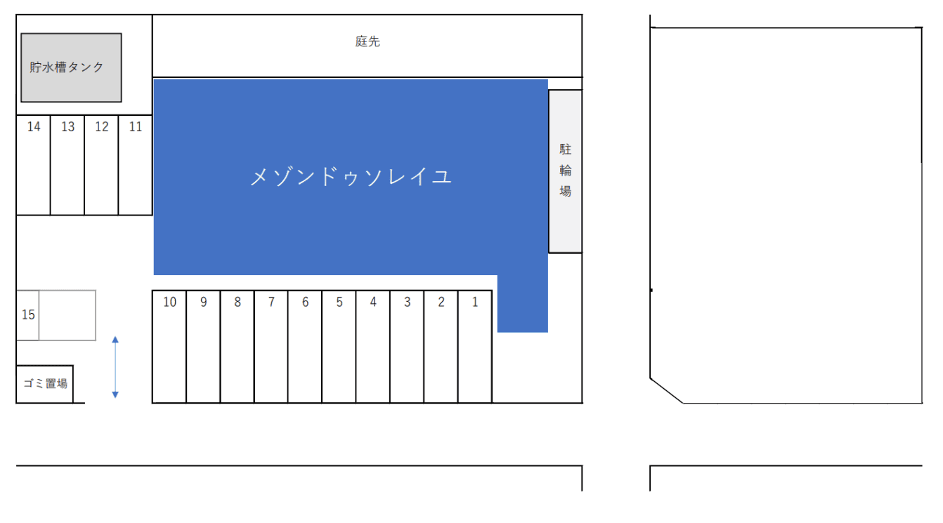 メゾン・ドゥ・ソレイユ月極敷地内駐車場の駐車配置図