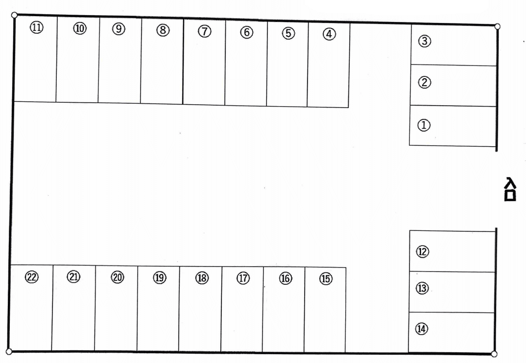 六木４丁目駐車場の駐車配置図