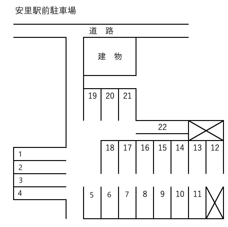 安里駅前駐車場の駐車配置図