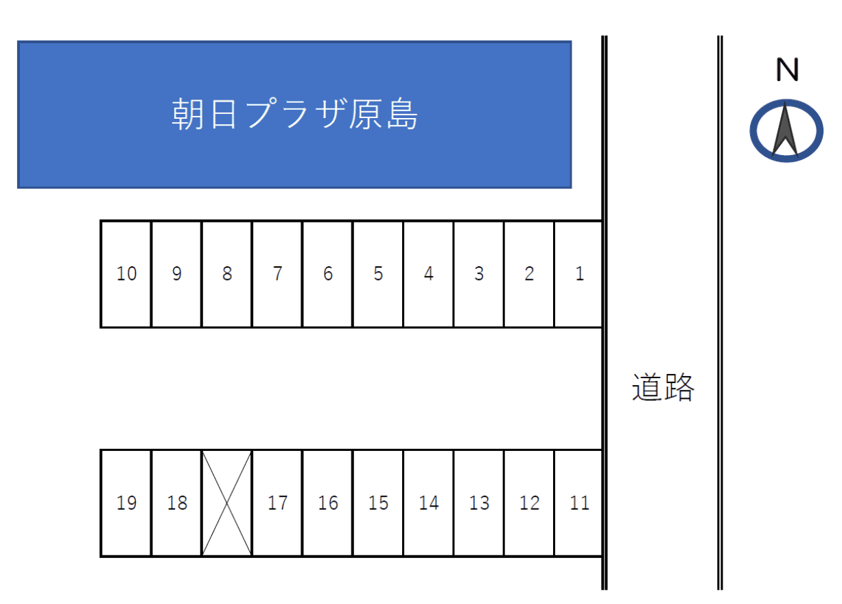 原島＿原田駐車場の駐車配置図