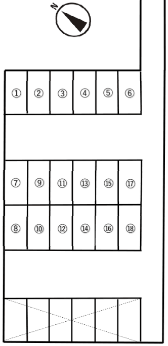 藤屋パーキングの駐車配置図