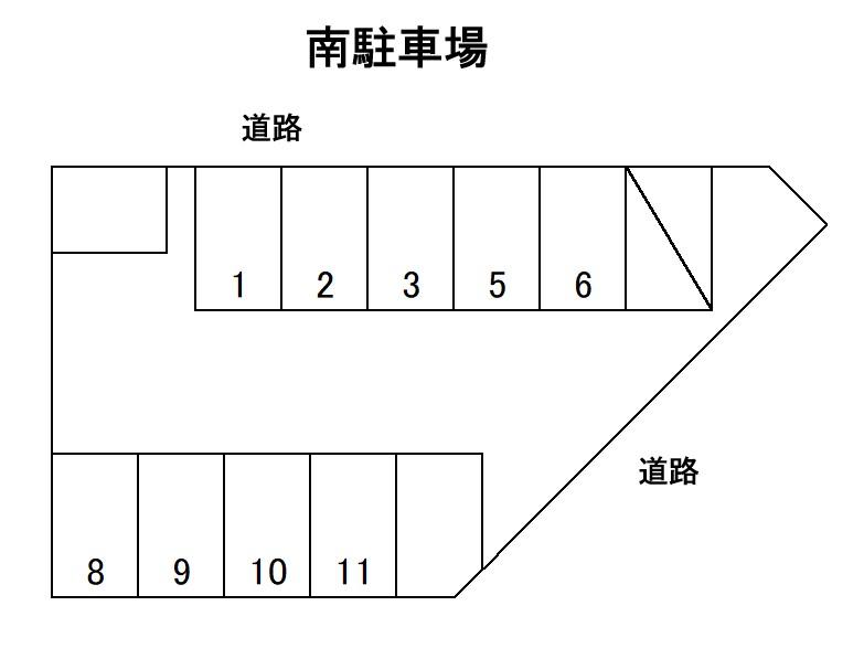 南駐車場の駐車配置図