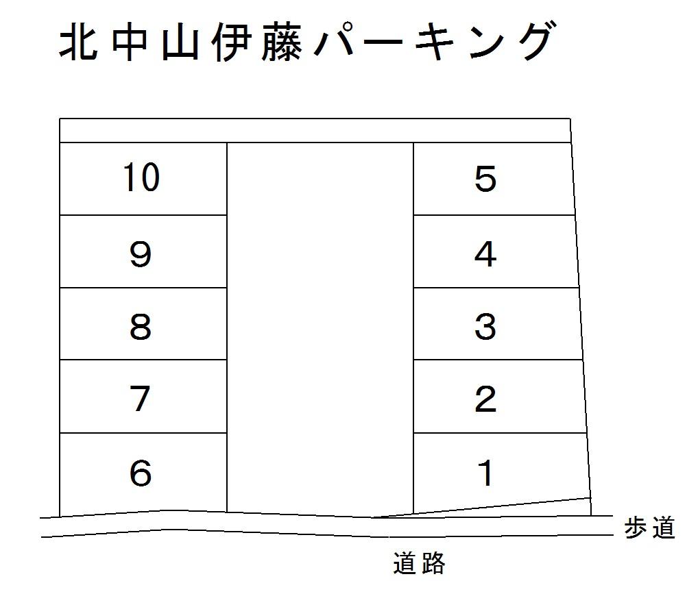 北中山伊藤パーキングの駐車配置図