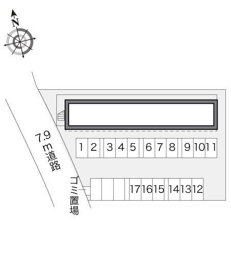 グリーンゲート(17020)の駐車配置図