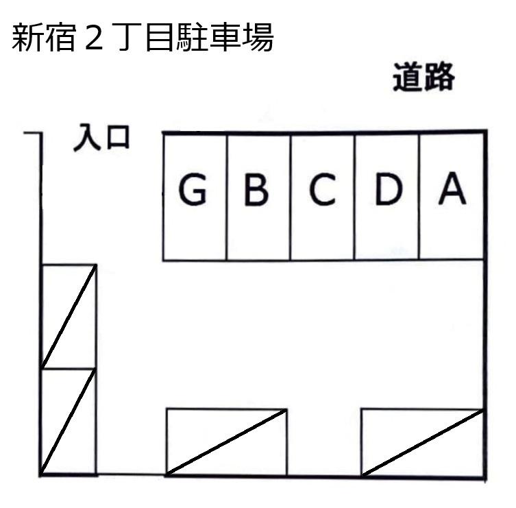 新宿２丁目駐車場の駐車配置図