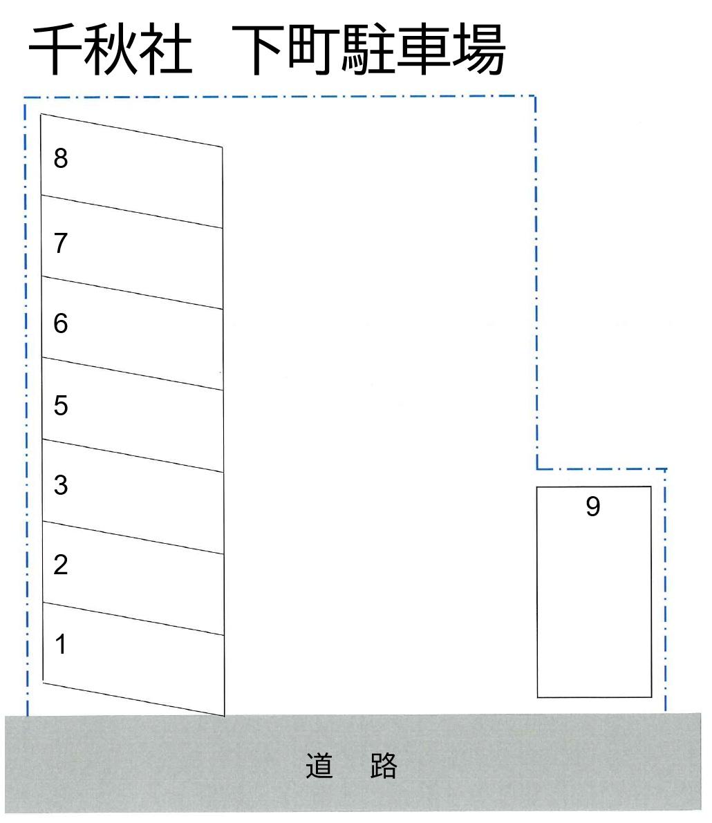 千秋社　下町駐車場の駐車配置図