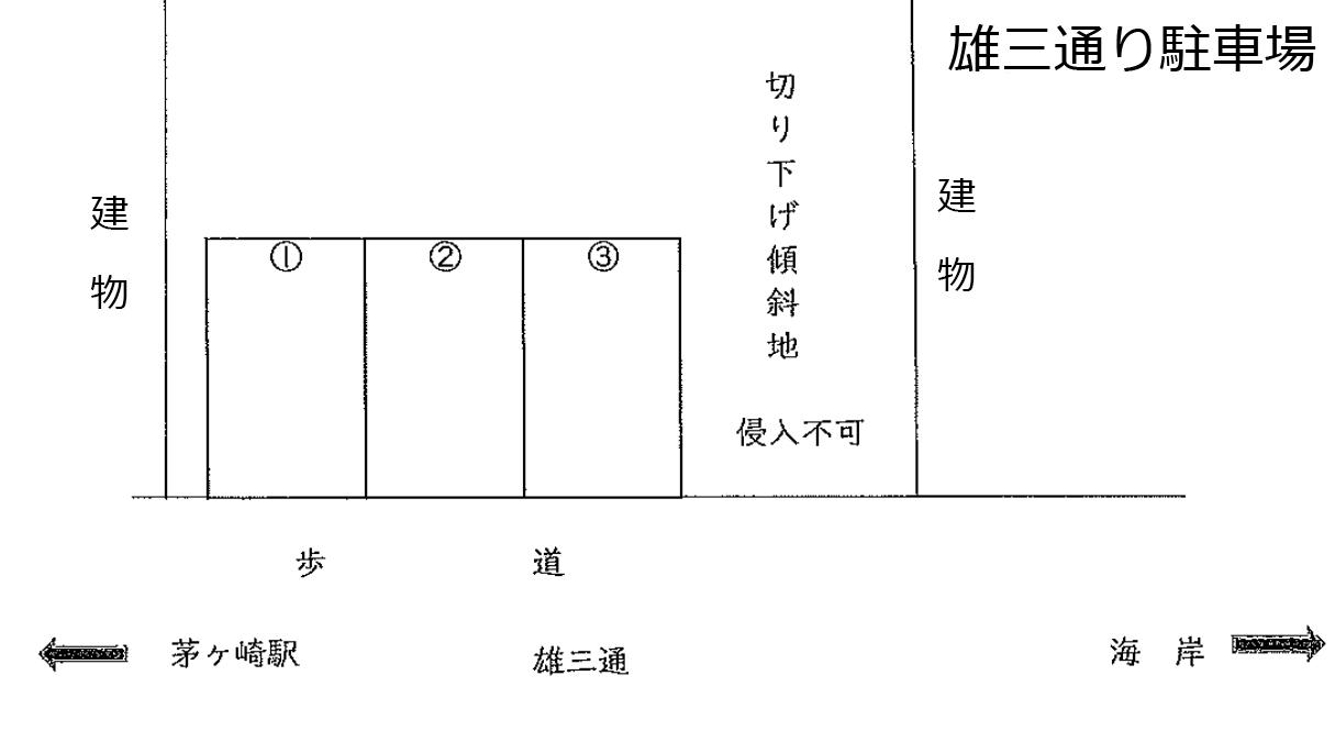雄三通り駐車場の駐車配置図