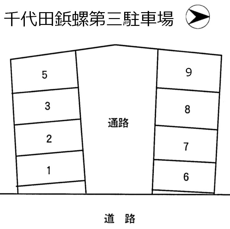 千代田鋲螺第三駐車場の駐車配置図