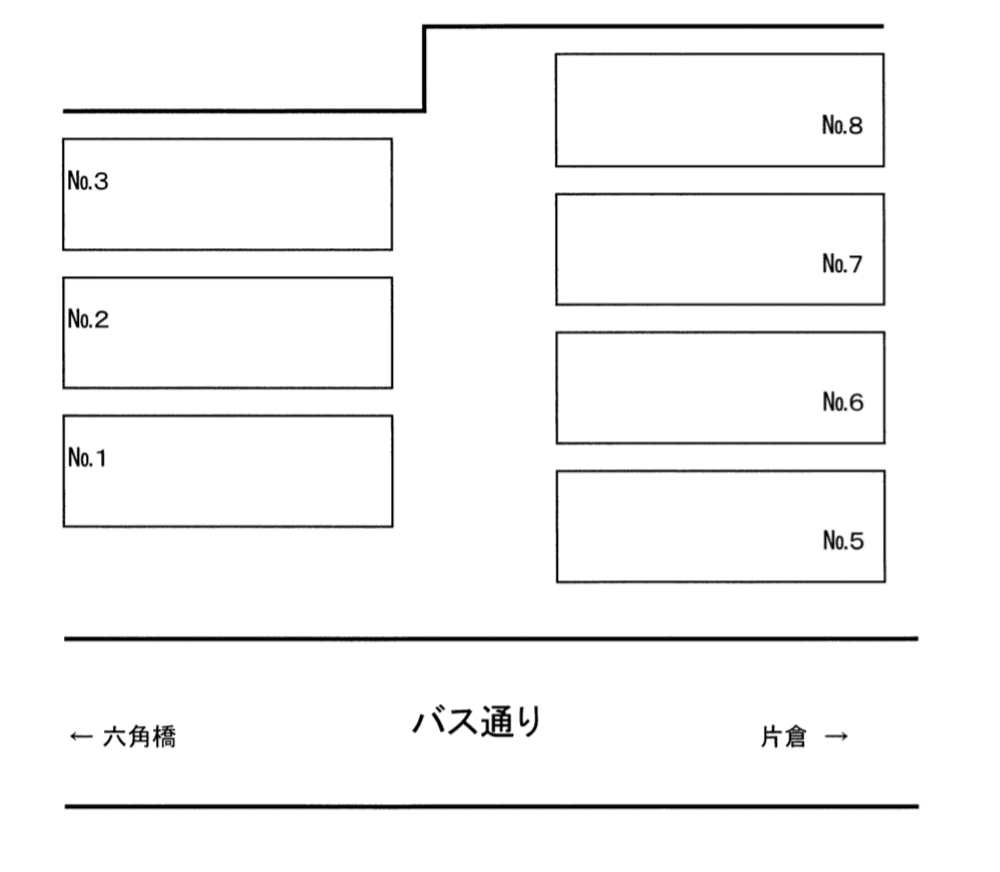 第三中の橋駐車場の駐車配置図