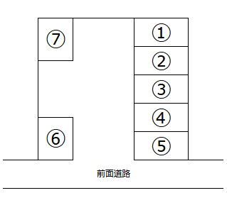 中村月極有料駐車場の駐車配置図