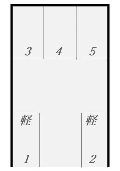 Tパーキングの駐車配置図