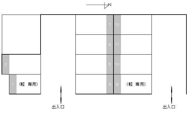 太田第二パーキングの駐車配置図
