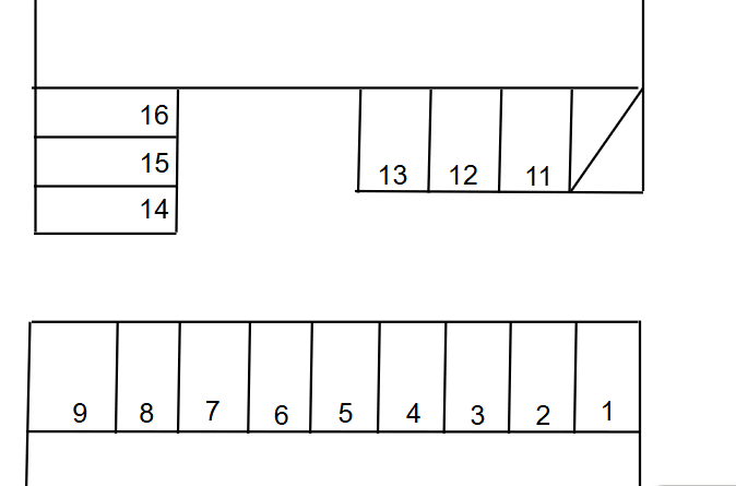 あみだ駐車場の駐車配置図