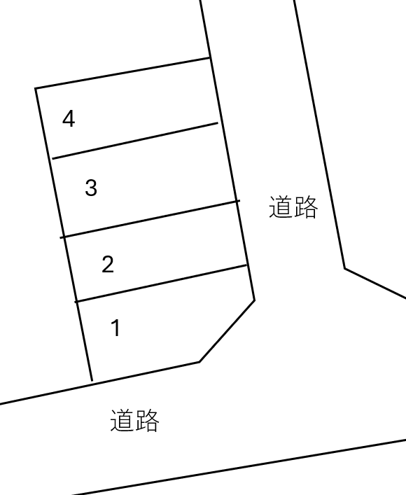 鏡新開　駐車場の駐車配置図