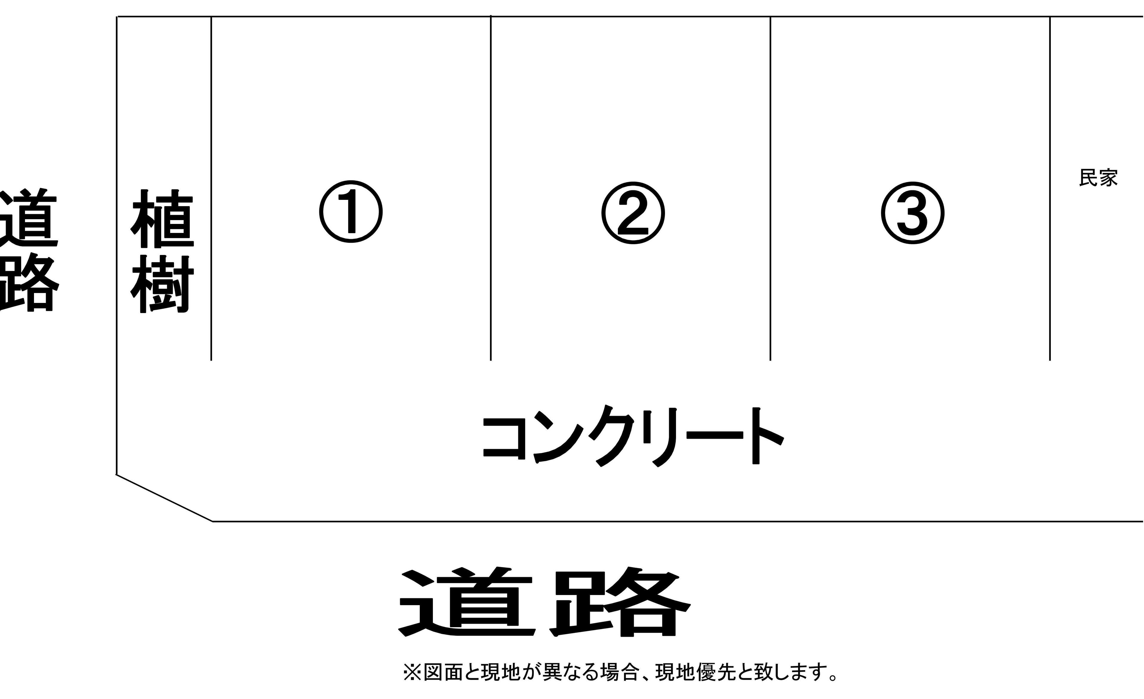 大沢第３駐車場の駐車配置図