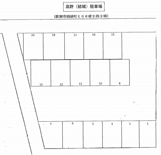 T(結城)駐車場の駐車配置図