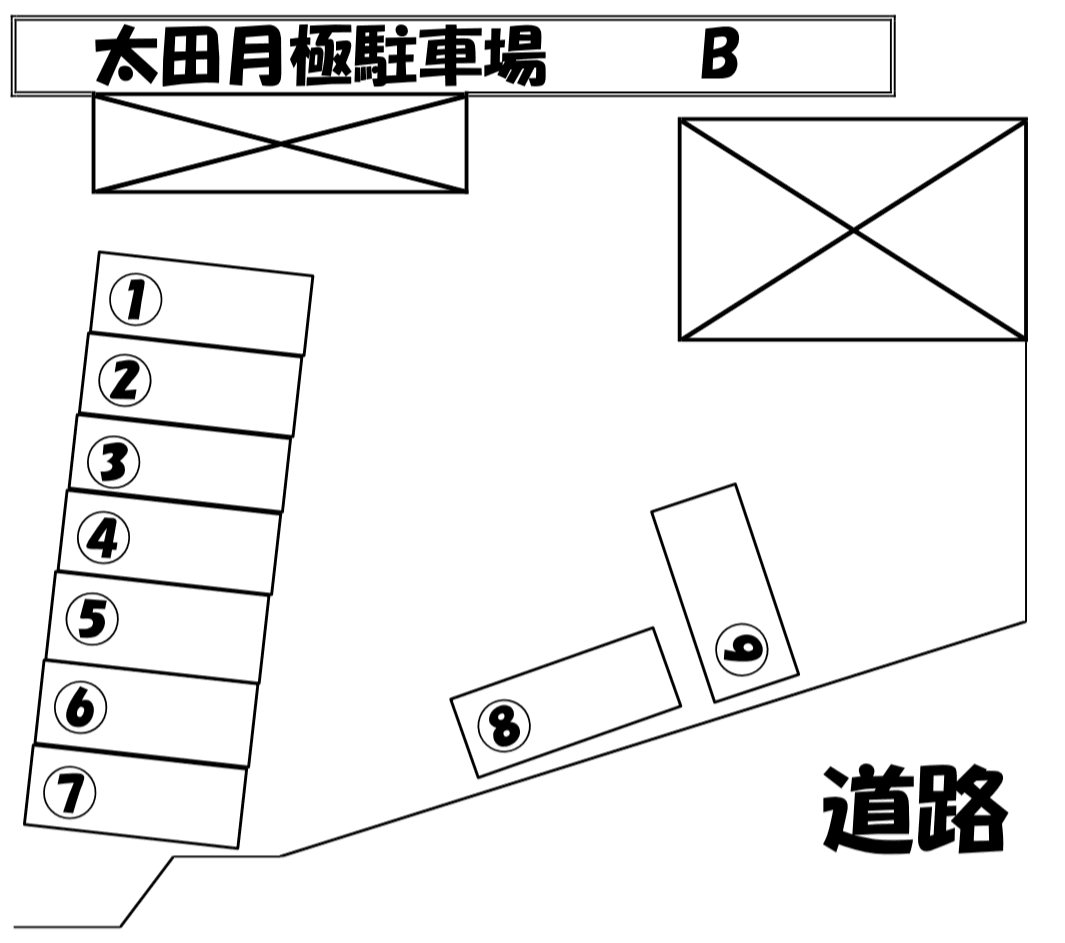 太田月極駐車場Bの駐車配置図