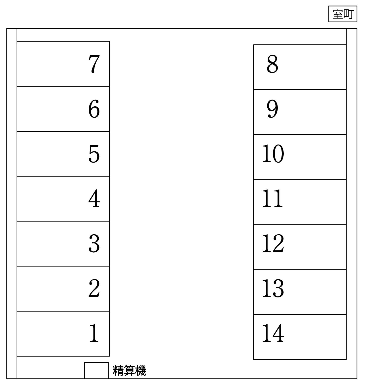 室町センターパークの駐車配置図