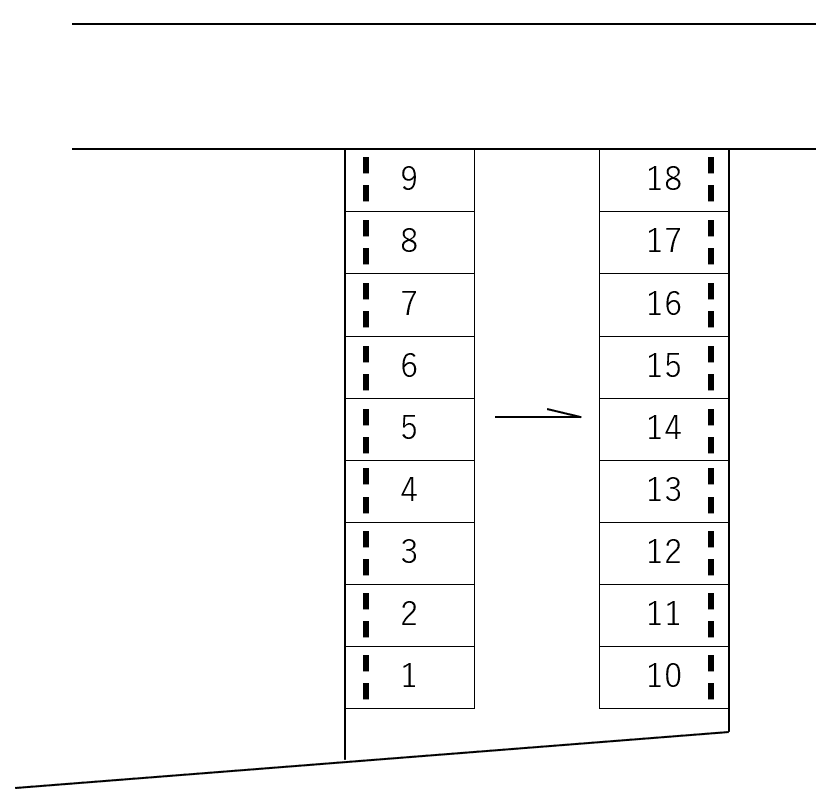 SパークNo.15B（有田七丁目）の駐車配置図