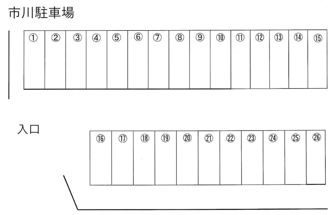 市川駐車場の駐車配置図