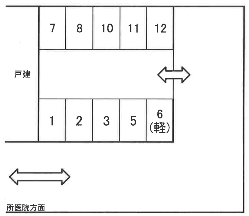 渡辺本町1丁目Ｐの駐車配置図