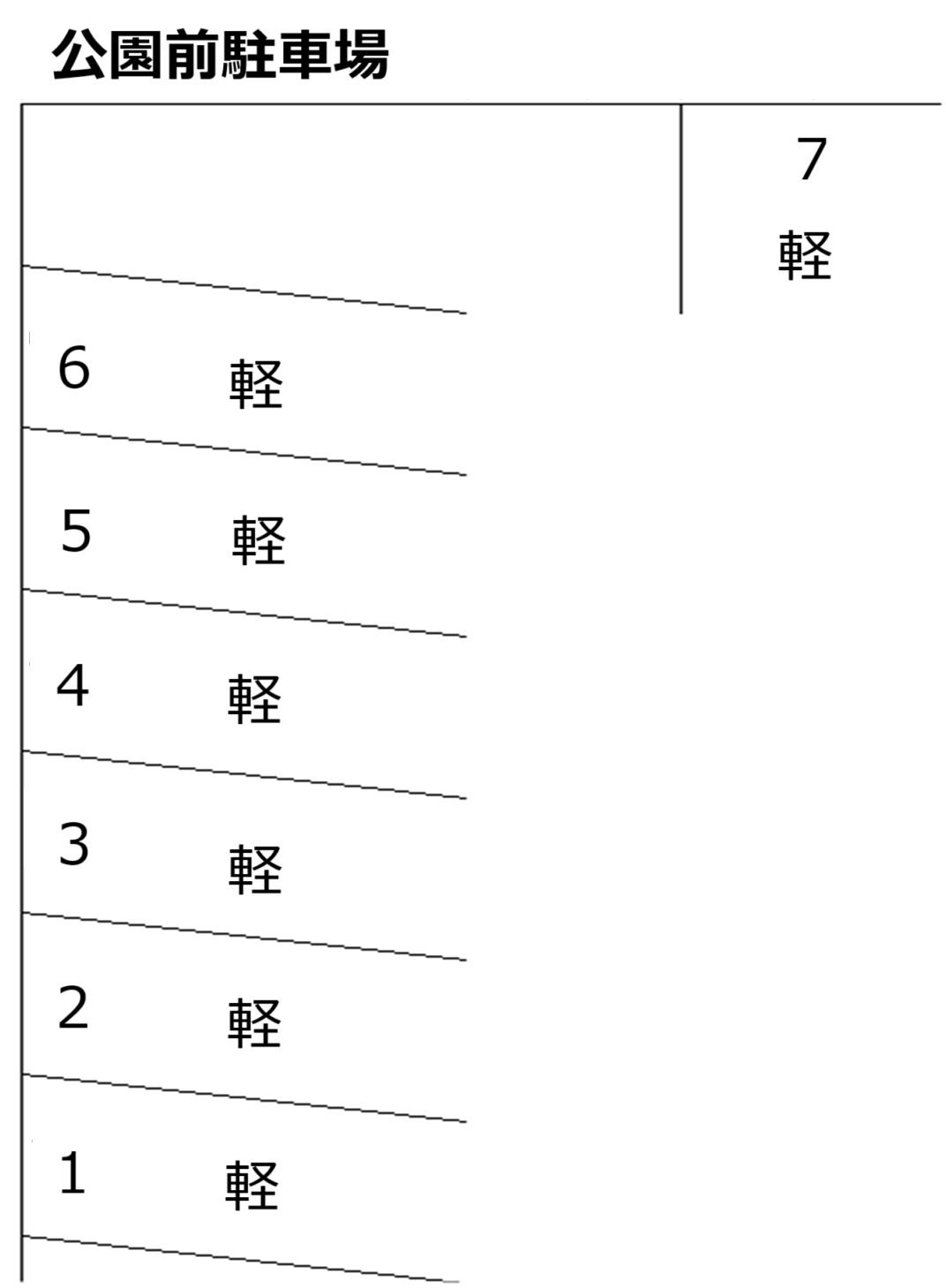 公園前駐車場の駐車配置図