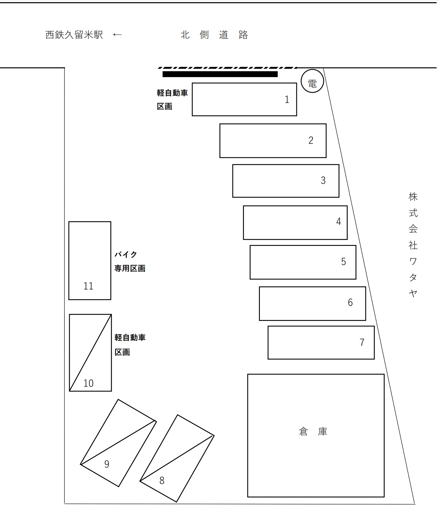 佐藤月極駐車場の駐車配置図
