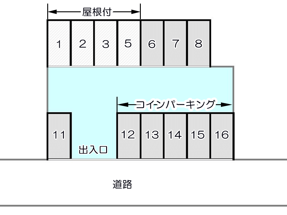 土屋駐車場の駐車配置図