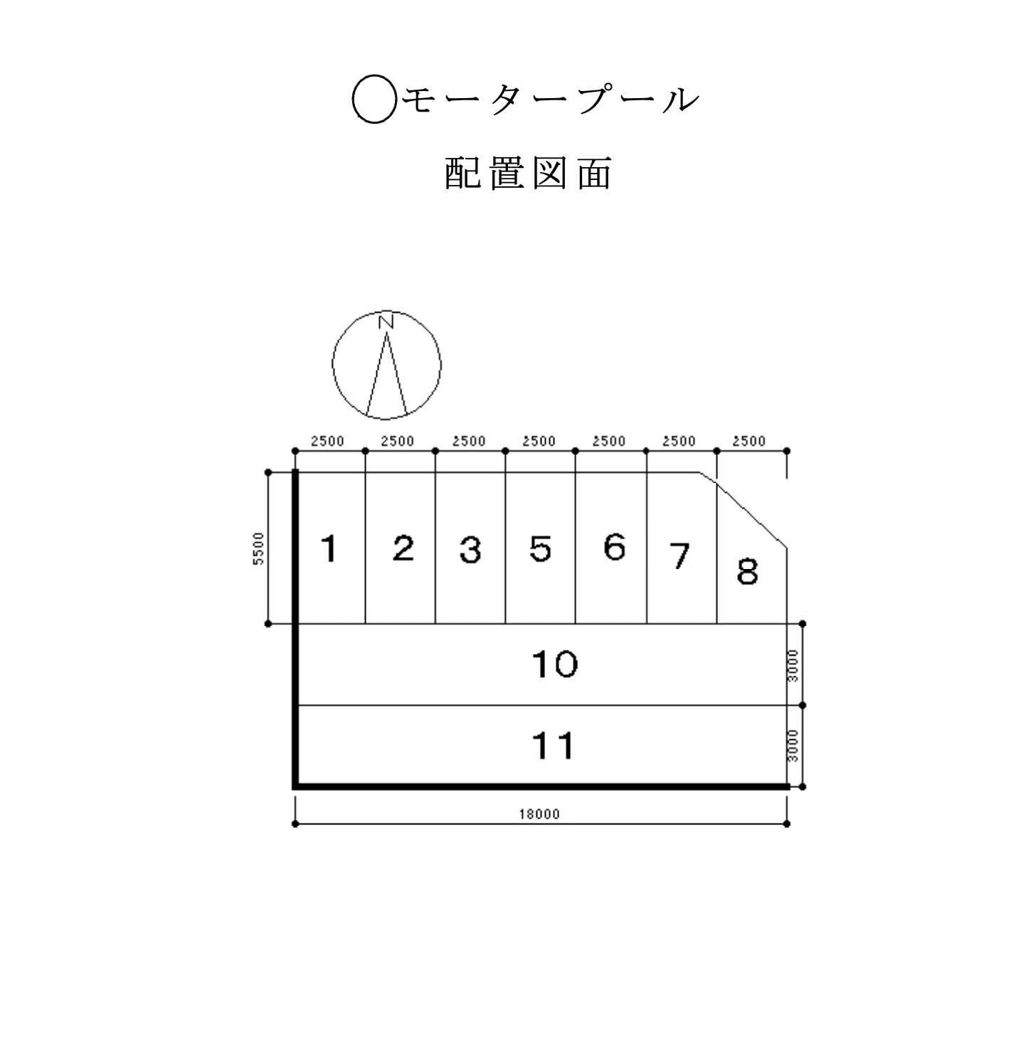美モータープールの駐車配置図
