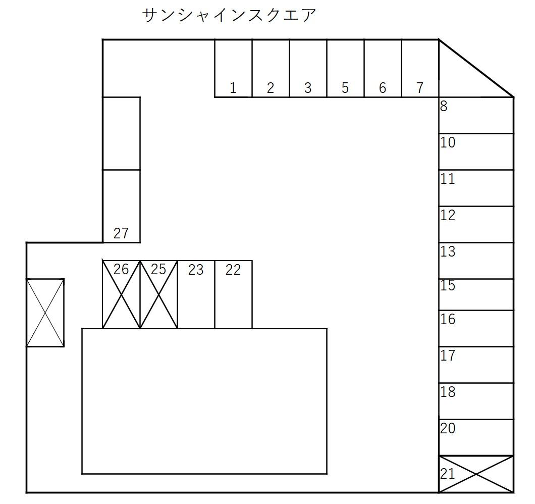 サンシャインスクエアの駐車配置図