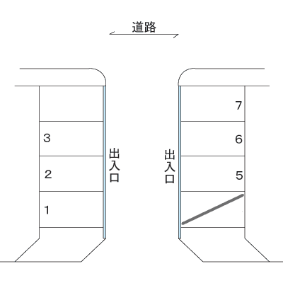 相鉄日向山商店街駐車場の駐車配置図