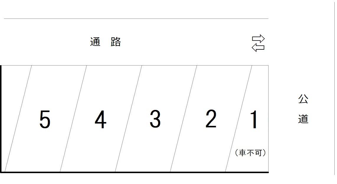友田ガレージの駐車配置図