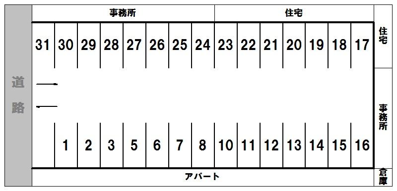 第2良野パーキングの駐車配置図
