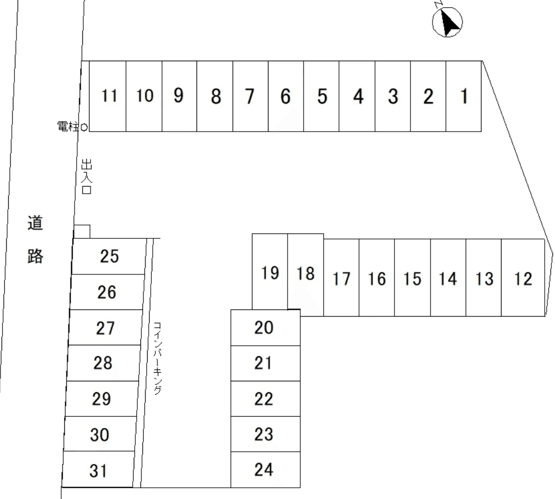 富士見町月極駐車場の駐車配置図
