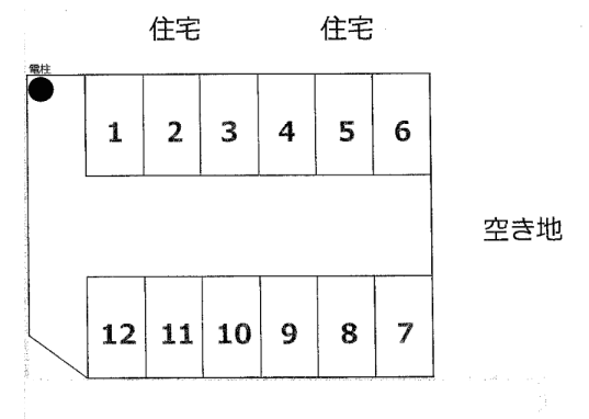 高野月極駐車場Ｂの駐車配置図