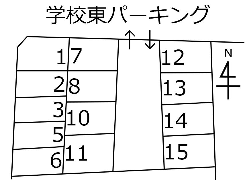 学校東パーキングの駐車配置図