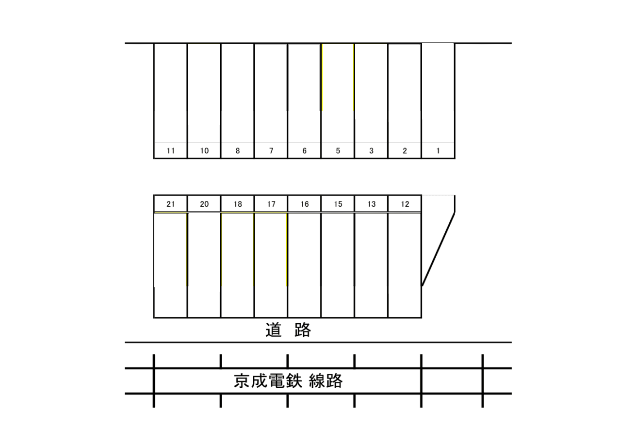 第2中山駐車場の駐車配置図