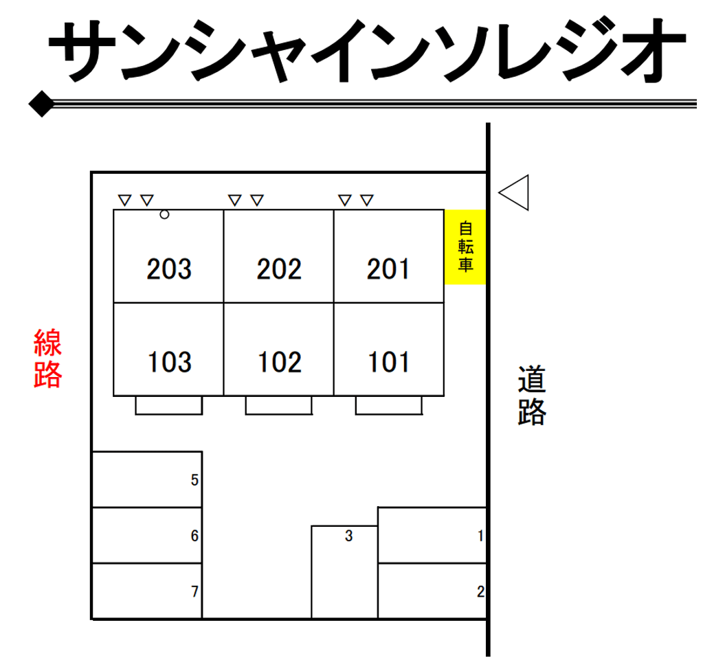 サンシャインソレジオの駐車配置図