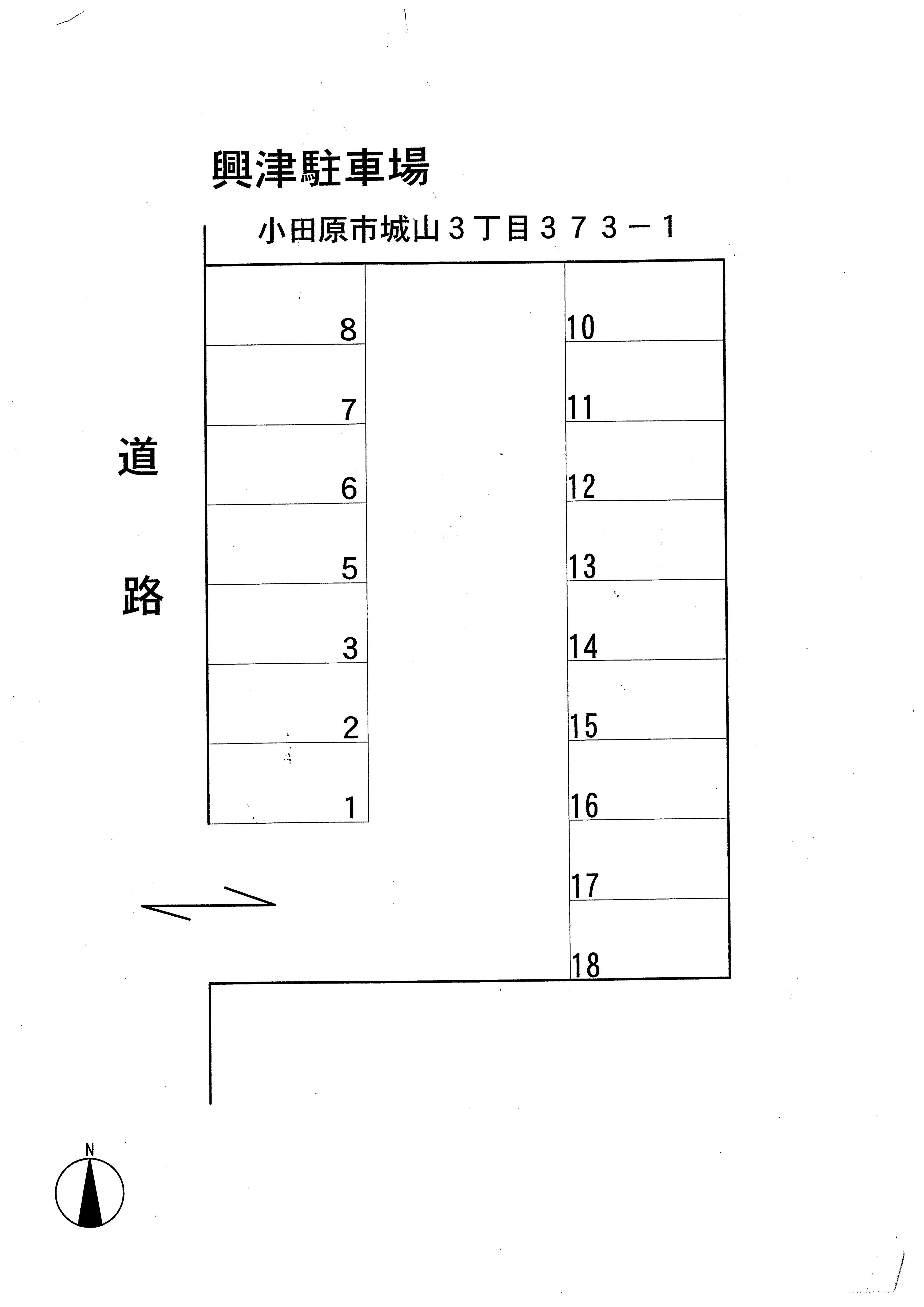 興津駐車場②の駐車配置図