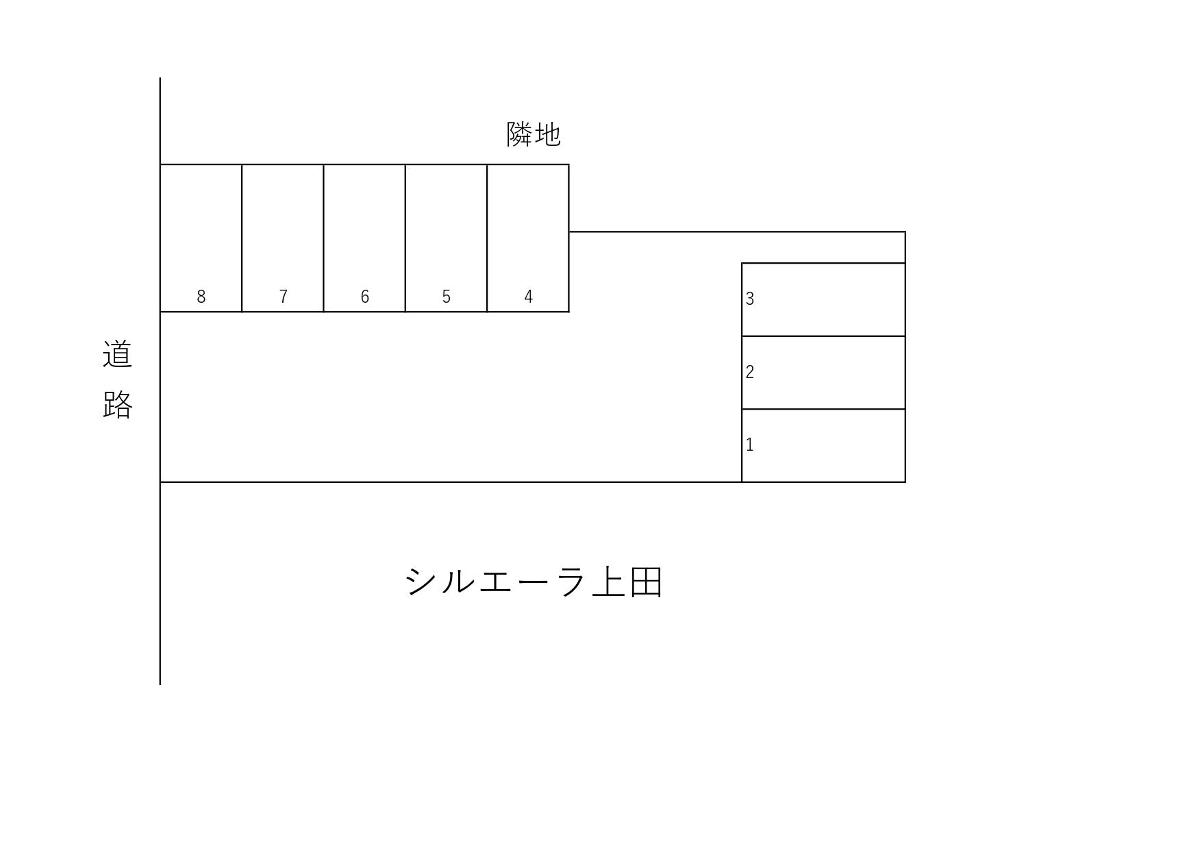 シルエーラ上田月極駐車場の駐車配置図