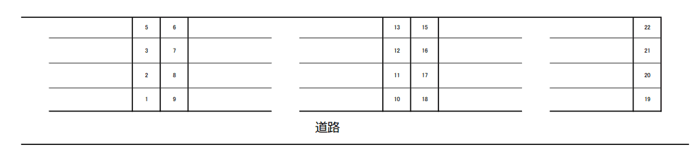 大間4丁目加藤駐車場の駐車配置図